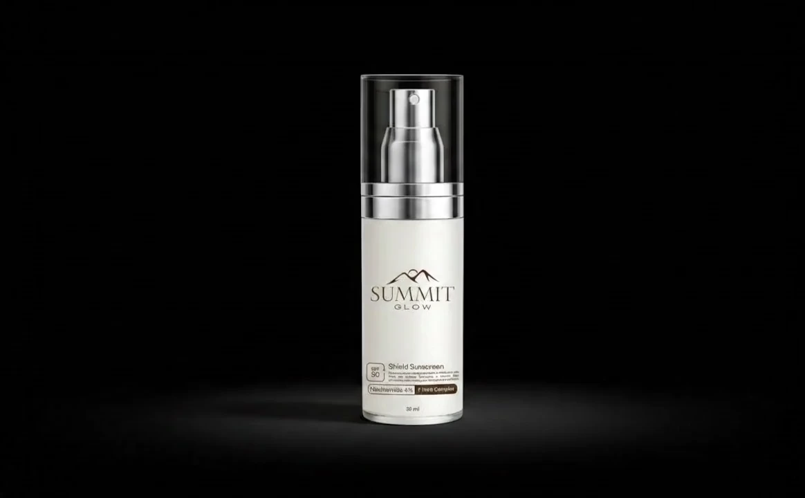 Summit Glow Shield Sunscreen SPF 50 in its 30 ml bottle